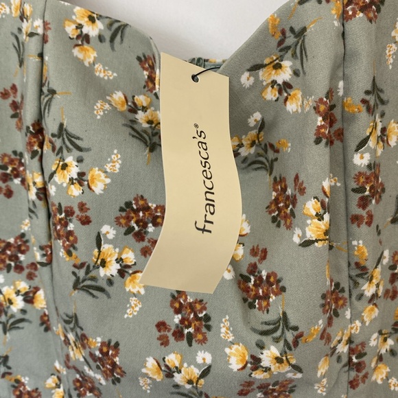 Francesca’s Collection Floral Print Puff Sleeve Bodycon Mini Dress - Picture 6 of 8